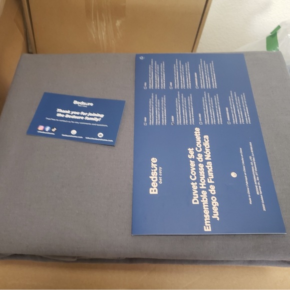 Bedsure Linen Duvet Cover Queen Charcoal Grey - Picture 9 of 11